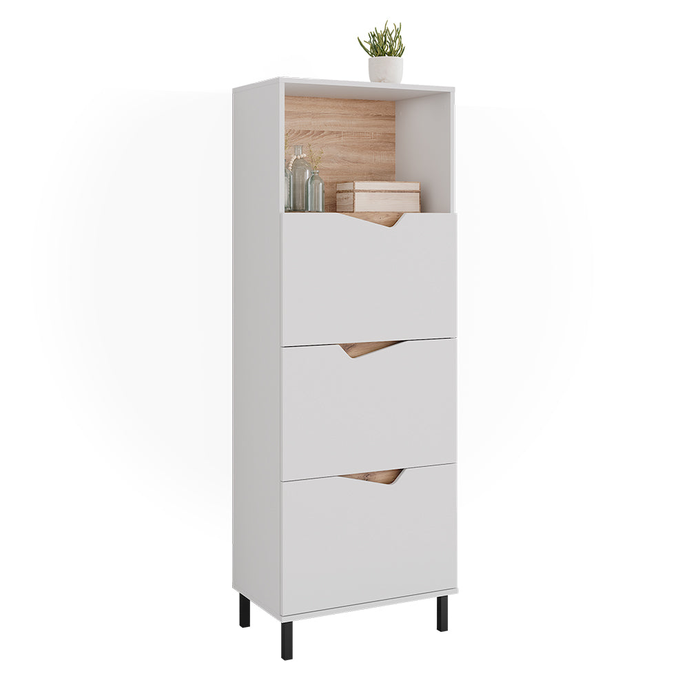 Vicco Credenza Bianco/Artisan 60 x 169.5 cm con 4 scomparti