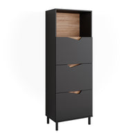 Vicco Credenza Antracite/Artisan 60 x 169.5 cm con 4 scomparti