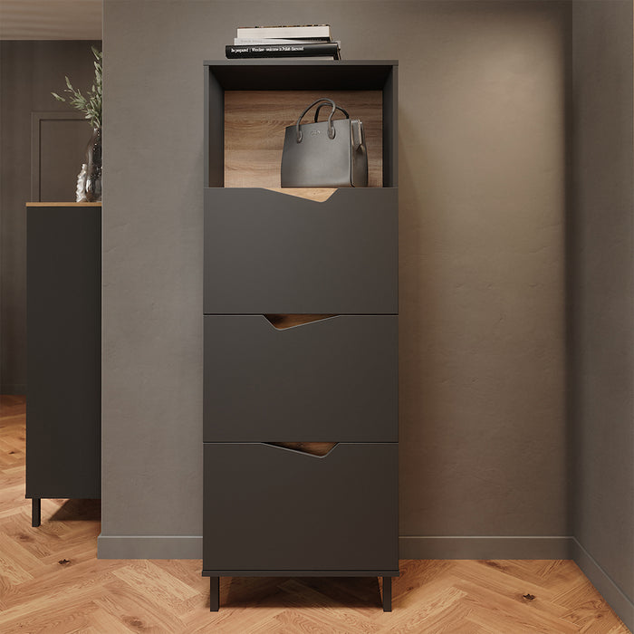 Vicco Credenza Antracite/Artisan 60 x 169.5 cm con 4 scomparti