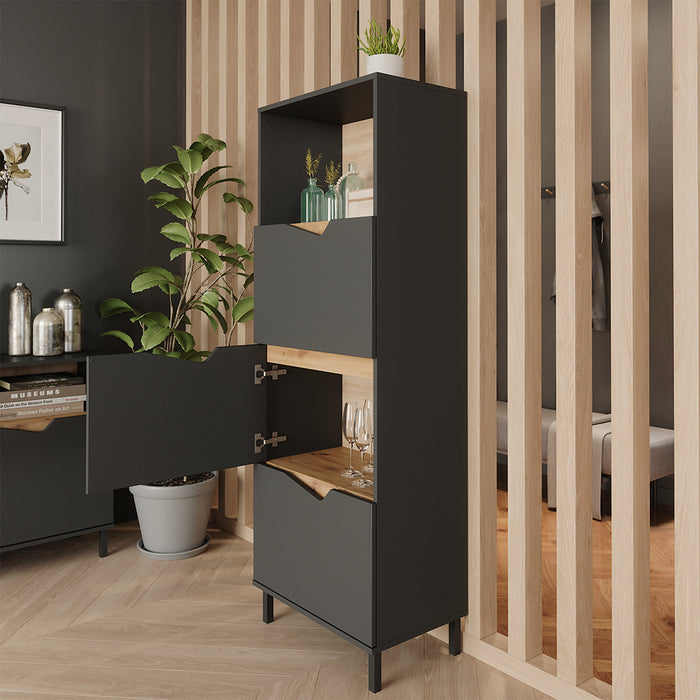 Vicco Credenza Antracite/Artisan 60 x 169.5 cm con 4 scomparti