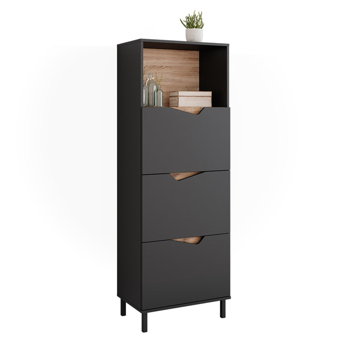 Vicco Credenza Antracite/Artisan 60 x 169.5 cm con 4 scomparti