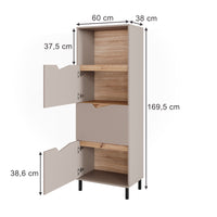 Vicco Credenza Grigio 60 x 169.5 cm con 4 scomparti