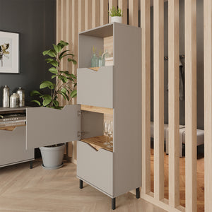 Vicco Credenza Grigio 60 x 169.5 cm con 4 scomparti