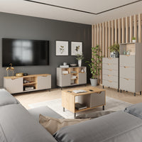 Vicco Credenza Grigio 60 x 169.5 cm con 4 scomparti