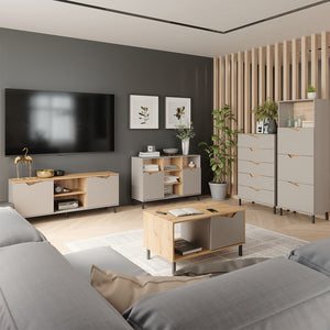 Vicco Credenza Grigio 60 x 169.5 cm con 4 scomparti