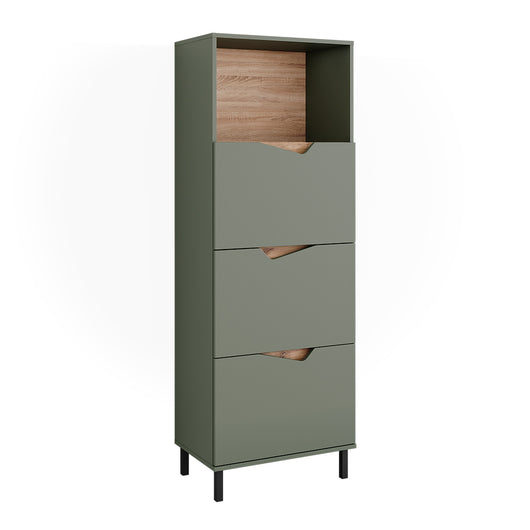 Vicco Credenza Verde/Artigianale 60 x 169.5 cm con 4 scomparti