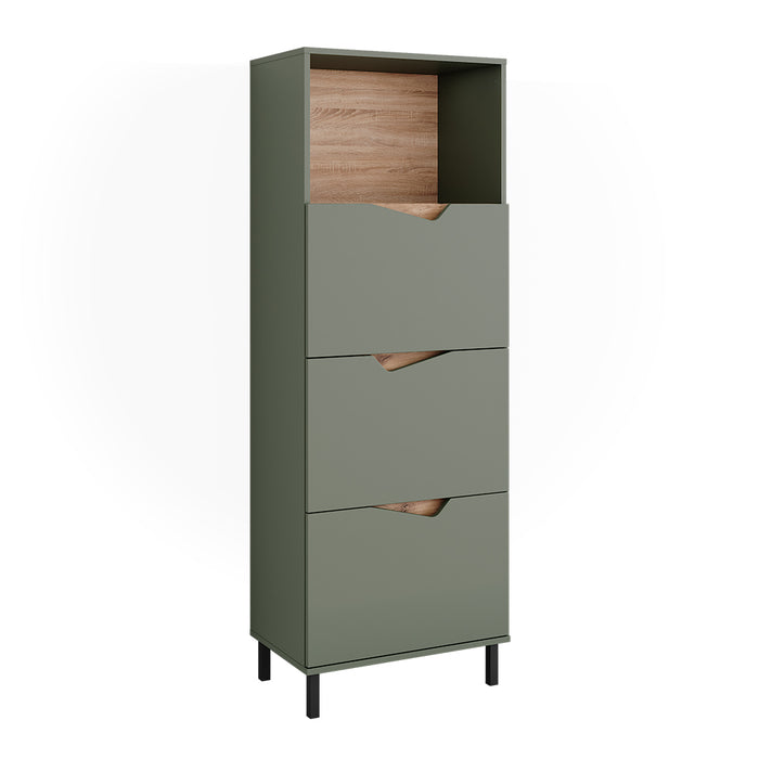 Vicco Credenza Verde/Artigianale 60 x 169.5 cm con 4 scomparti