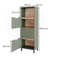Vicco Credenza Verde/Artigianale 60 x 169.5 cm con 4 scomparti