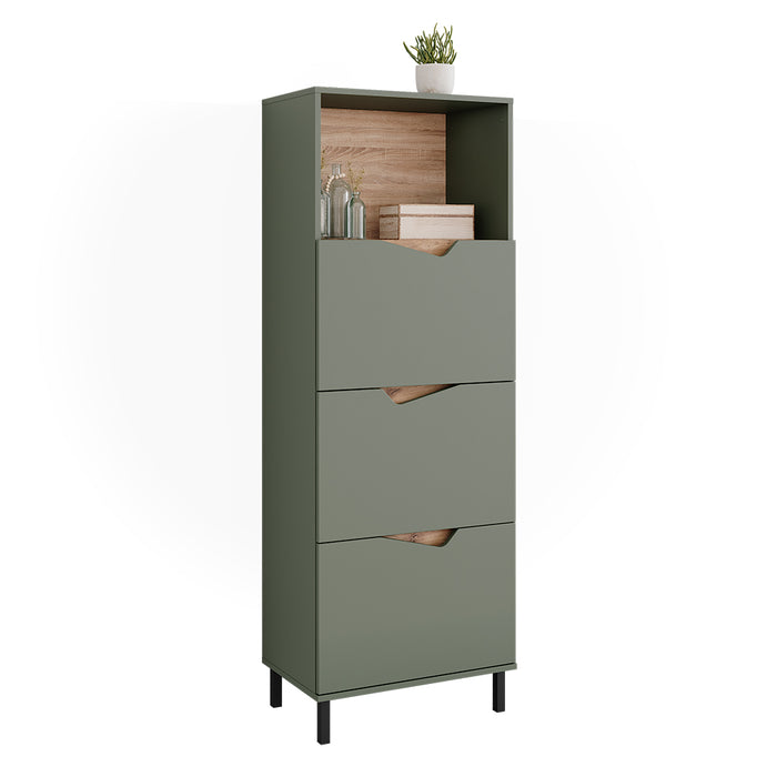 Vicco Credenza Verde/Artigianale 60 x 169.5 cm con 4 scomparti