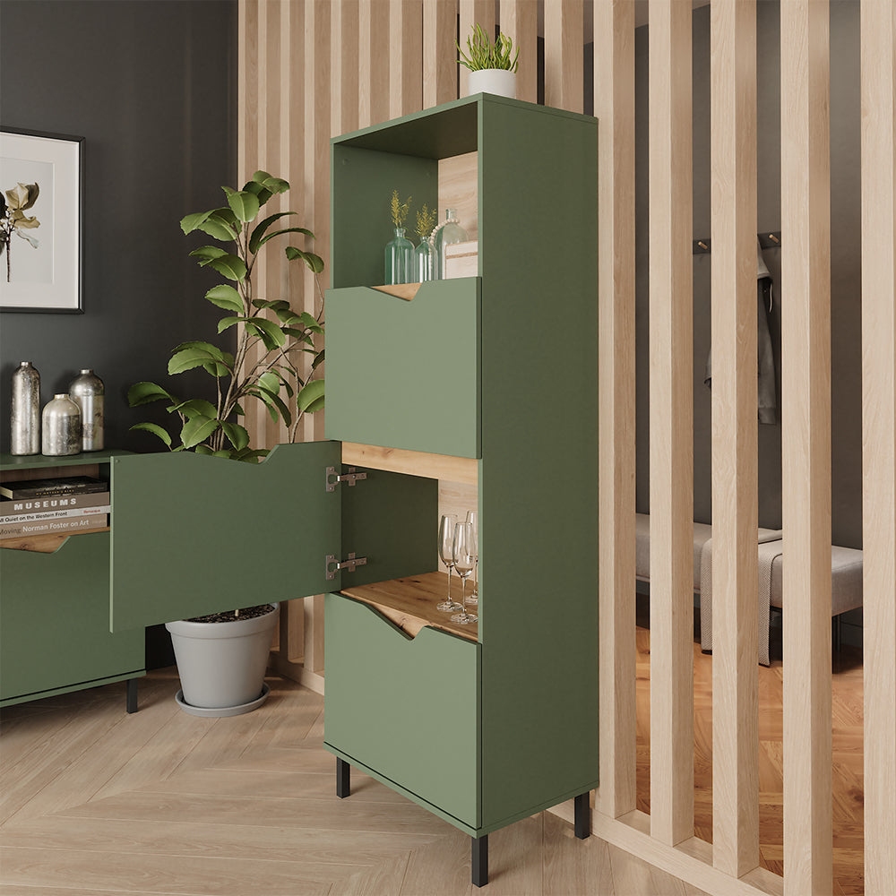 Vicco Credenza Verde/Artigianale 60 x 169.5 cm con 4 scomparti