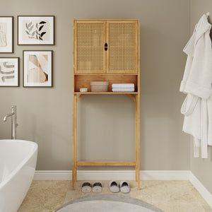 Vicco Mobile lavatrice Bambù 66 x 168 cm con 2 porte