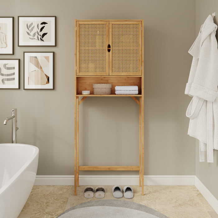 Vicco Mobile lavatrice Bambù 66 x 168 cm con 2 porte