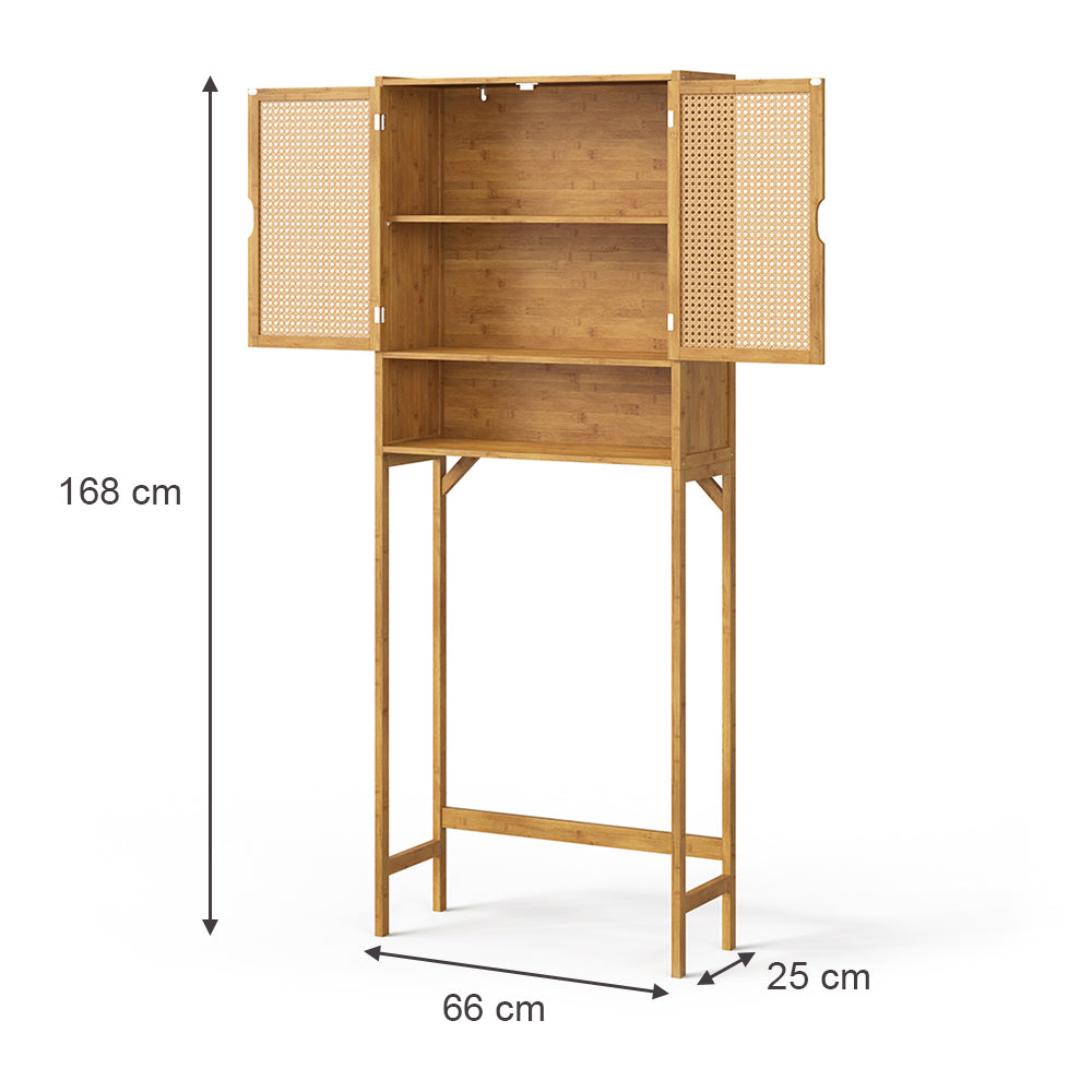 Vicco Mobile lavatrice Bambù 66 x 168 cm con 2 porte