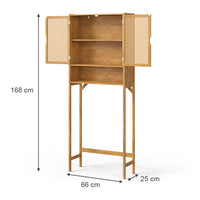 Vicco Mobile lavatrice Bambù 66 x 168 cm con 2 porte