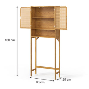 Vicco Mobile lavatrice Bambù 66 x 168 cm con 2 porte