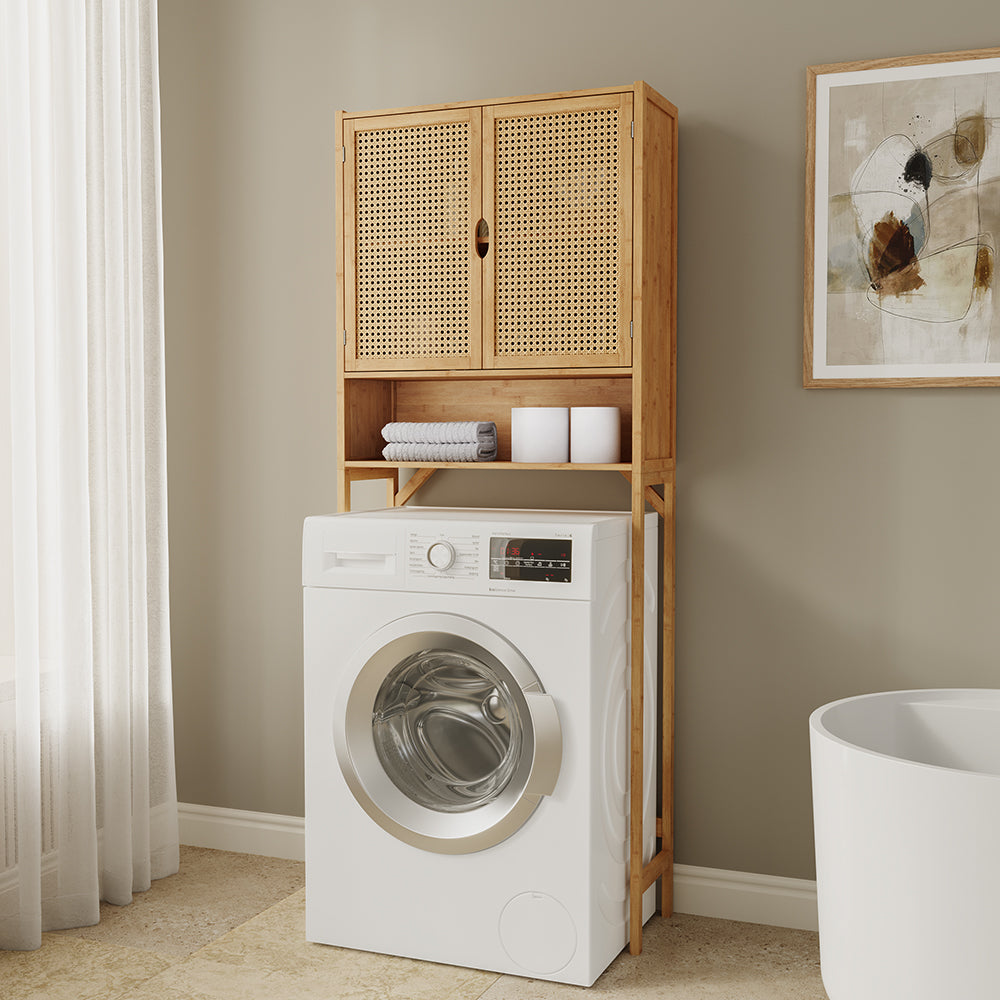 Vicco Mobile lavatrice Bambù 66 x 168 cm con 2 porte