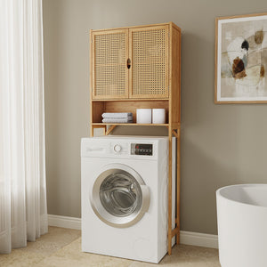 Vicco Mobile lavatrice Bambù 66 x 168 cm con 2 porte