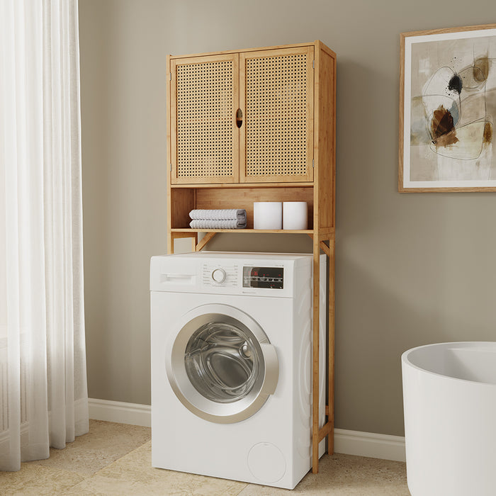 Vicco Mobile lavatrice Bambù 66 x 168 cm con 2 porte
