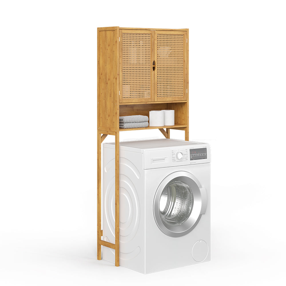 Vicco Mobile lavatrice Bambù 66 x 168 cm con 2 porte