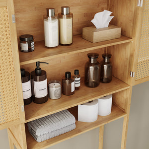 Vicco Mobile lavatrice Bambù 66 x 168 cm con 2 porte