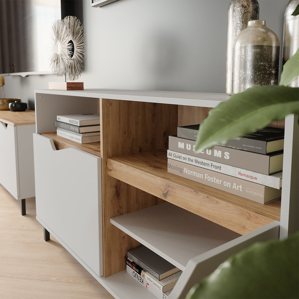 Vicco Credenza Bianco/Artisan 140 x 81.3 cm con 2 porte