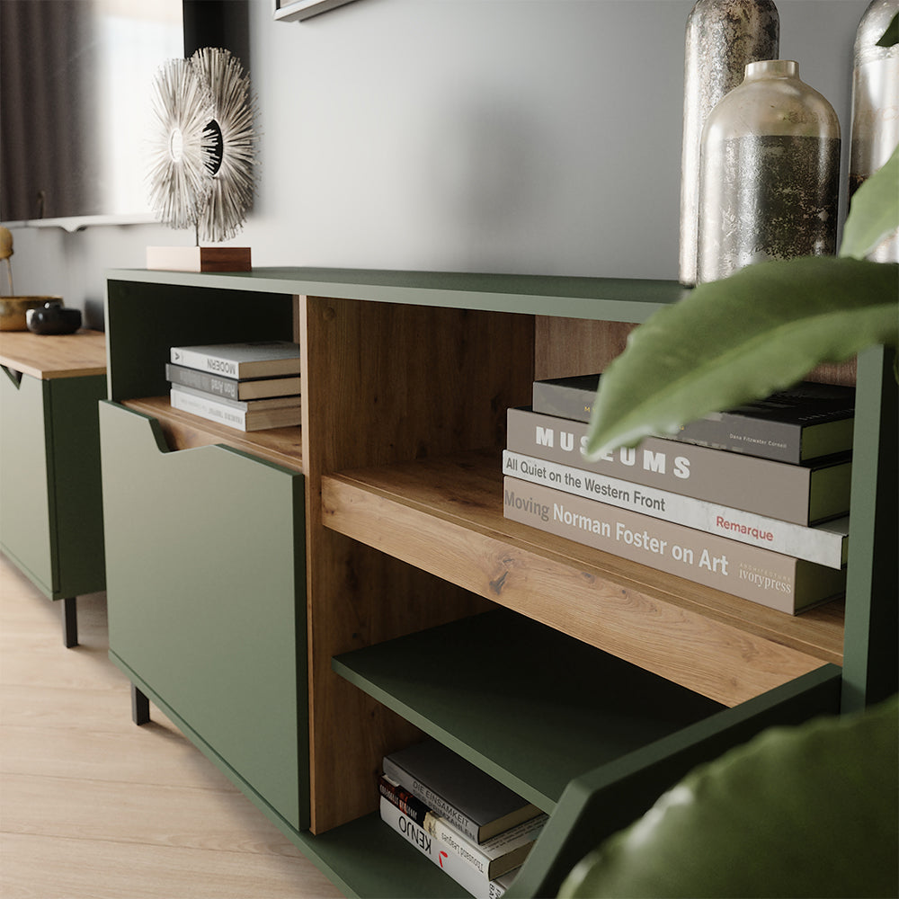 Vicco Credenza Verde/Artigianale 140 x 81.3 cm con 2 porte