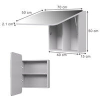 Vicco Specchio contenitore bagno Bianco 70 x 50 cm con ripiani