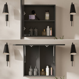 Vicco Specchio contenitore bagno Antracite 70 x 50 cm con ripiani