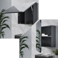 Vicco Specchio contenitore bagno Antracite 70 x 50 cm con ripiani