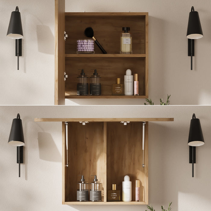 Vicco Specchio contenitore bagno Quercia dorata 70 x 50 cm con ripiani