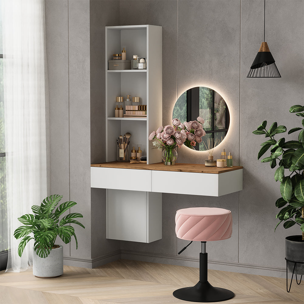 Vicco Tavolo da toeletta Bianco/quercia 100 cm