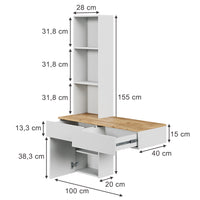 Vicco Tavolo da toeletta Bianco/quercia 100 cm
