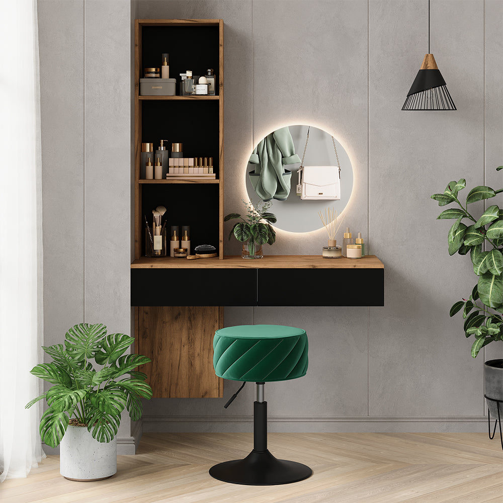 Vicco Tavolo da toeletta Quercia/nero 100 cm