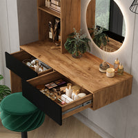 Vicco Tavolo da toeletta Quercia/nero 100 cm