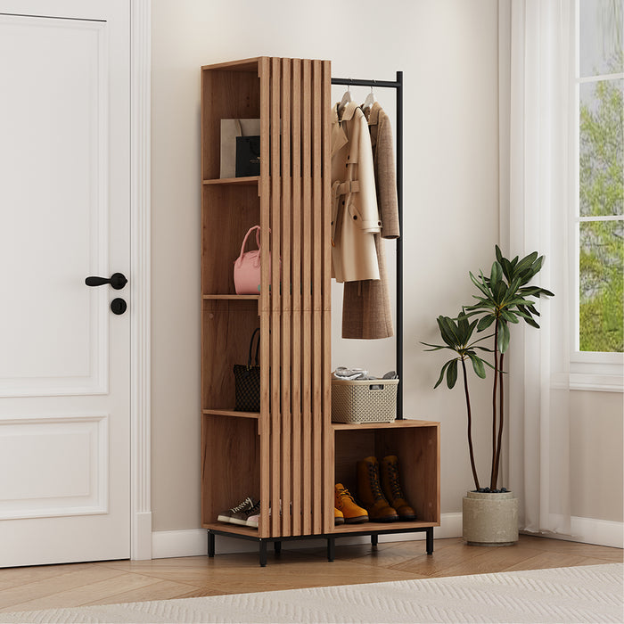 Vicco Armadio da ingresso Quercia dorata 80 x 187 cm con 5 scomparti portaoggetti