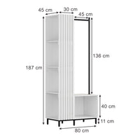 Vicco Armadio da ingresso Bianco 80 x 187 cm con 5 scomparti portaoggetti