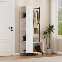 Vicco Armadio da ingresso Bianco 80 x 187 cm con 5 scomparti portaoggetti