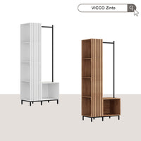 Vicco Armadio da ingresso Bianco 80 x 187 cm con 5 scomparti portaoggetti