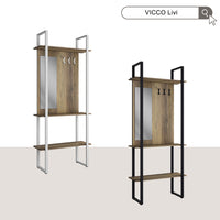 Vicco Armadio da ingresso Rovere rustico/antracite 90 x 215 cm con gancio e specchio