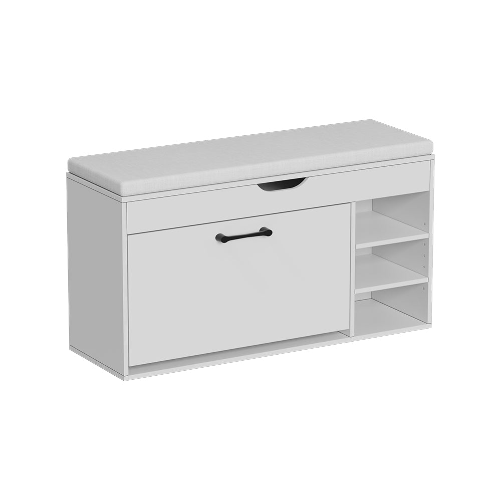 Vicco Panca scarpiera da ingresso Bianco 90 x 50 cm con 3 scomparti aperti