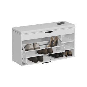 Vicco Panca scarpiera da ingresso Bianco 90 x 50 cm con 3 scomparti aperti