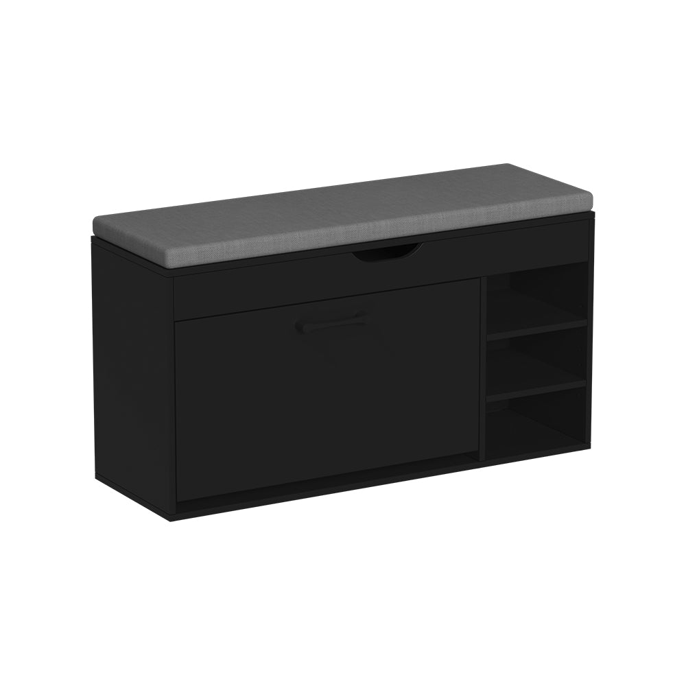 Vicco Panca scarpiera da ingresso Nero/Grigio 90 x 50 cm con sedile