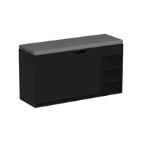 Vicco Panca scarpiera da ingresso Nero/Grigio 90 x 50 cm con sedile