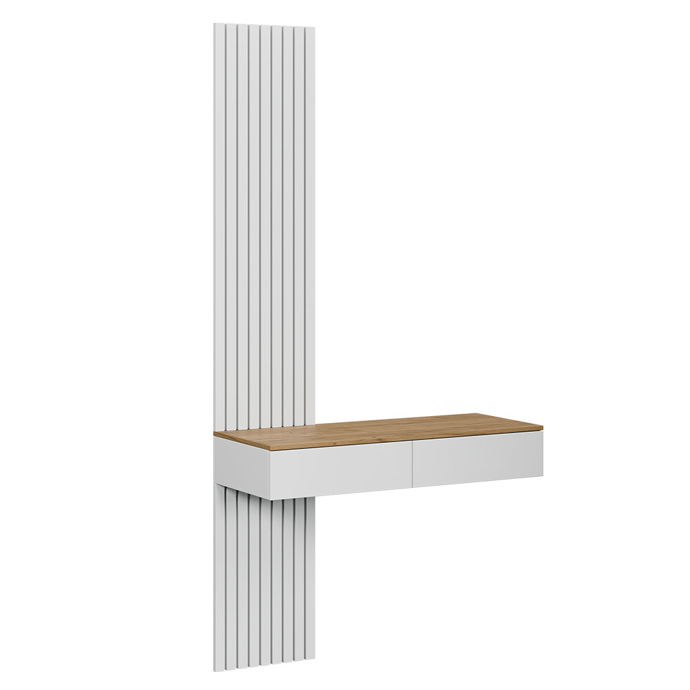 Vicco Tavolo da toeletta Bianco/quercia 100 cm con 2 cassetti