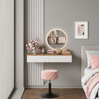 Vicco Tavolo da toeletta Bianco/quercia 100 cm con 2 cassetti