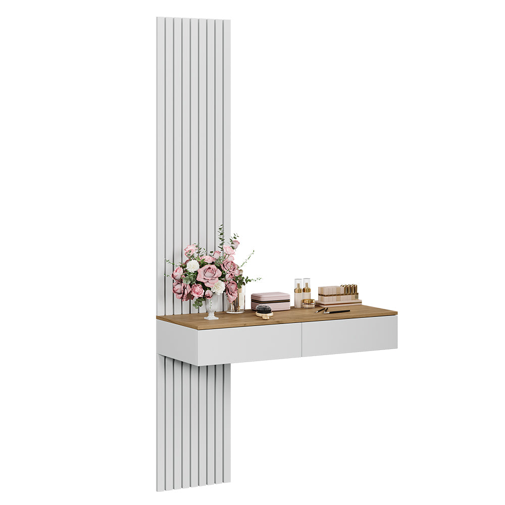 Vicco Tavolo da toeletta Bianco/quercia 100 cm con 2 cassetti