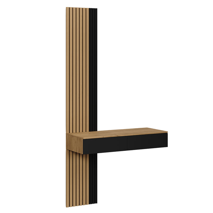 Vicco Tavolo da toeletta Quercia/nero 100 cm con 2 cassetti