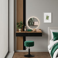 Vicco Tavolo da toeletta Quercia/nero 100 cm con 2 cassetti