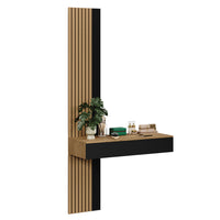 Vicco Tavolo da toeletta Quercia/nero 100 cm con 2 cassetti