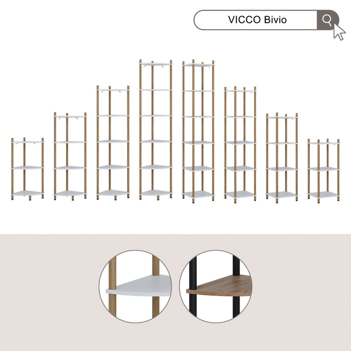 Vicco Libreria Bianco/pino 30 x 133 cm 5 ripiani